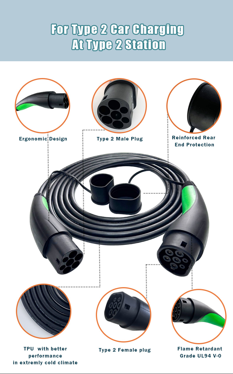 V2LPower - Ladekabel Type2 til Type2