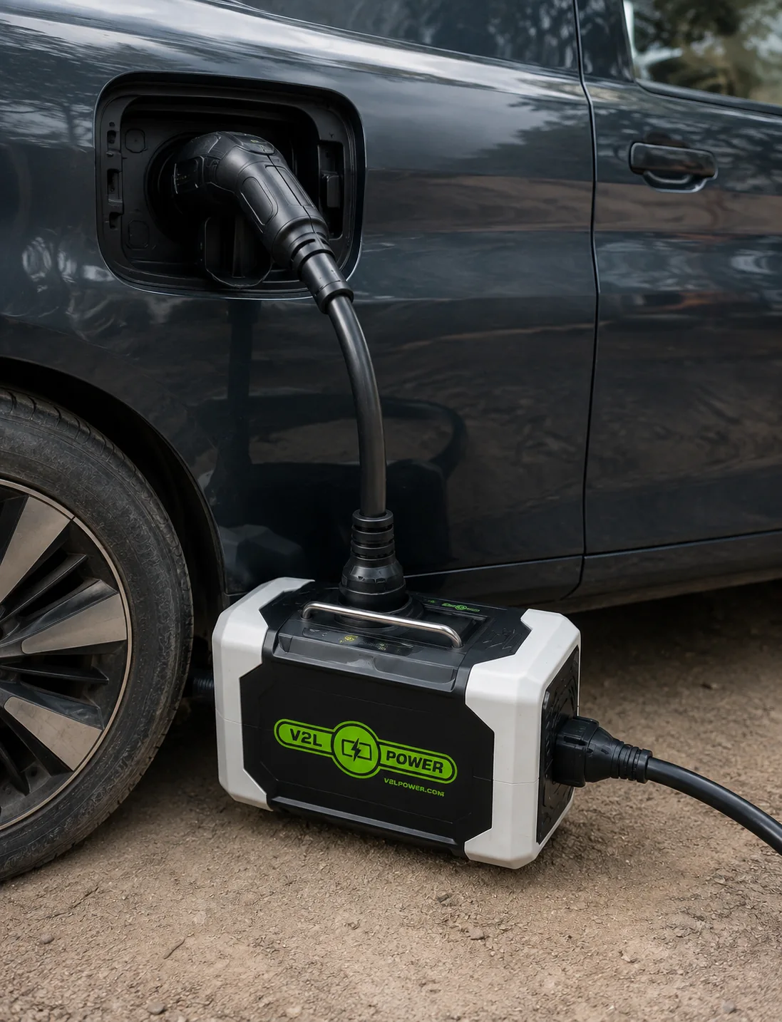V2LPower extern omvandlare ansluten elbil med CCS2