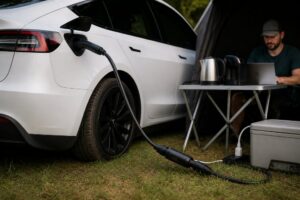 Loe artikli kohta lähemalt V2L adapter til Tesla Model Y: Er det pengene værd?