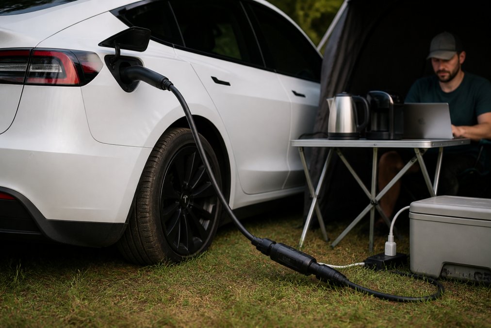 Lire la suite à propos de l’article V2L adapter til Tesla Model Y: Er det pengene værd?