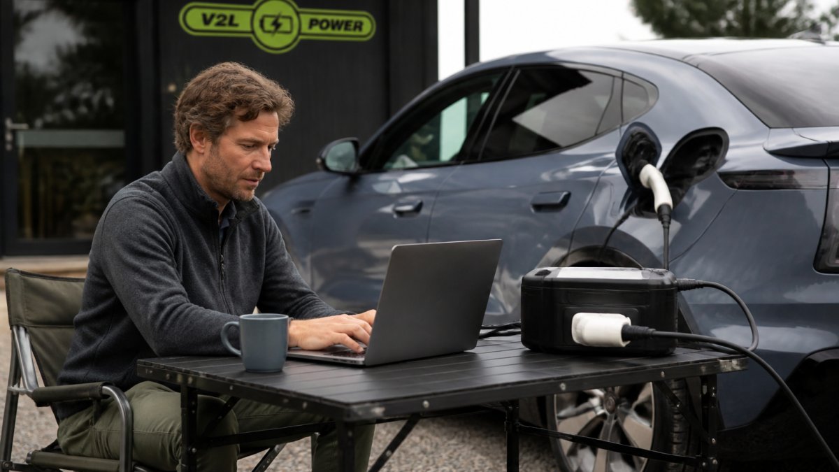 You are currently viewing Mobilt kontor med strøm fra elbil: Sådan gør du