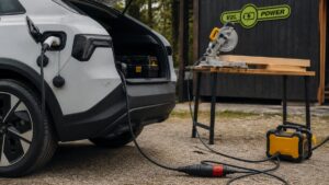 Przeczytaj więcej o artykule Strømforsyning til værktøj fra elbilens batteri